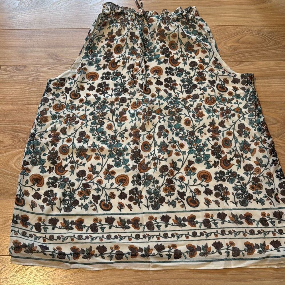 Max Studio double layer floral blouse size small Perfect for summertime or eve - Picture 6 of 6